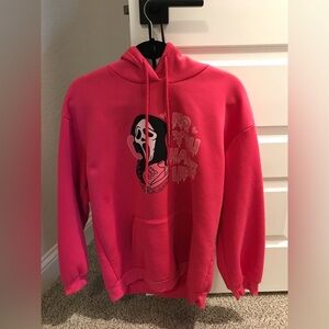 Pink ghostface hoodie (no you hang up)